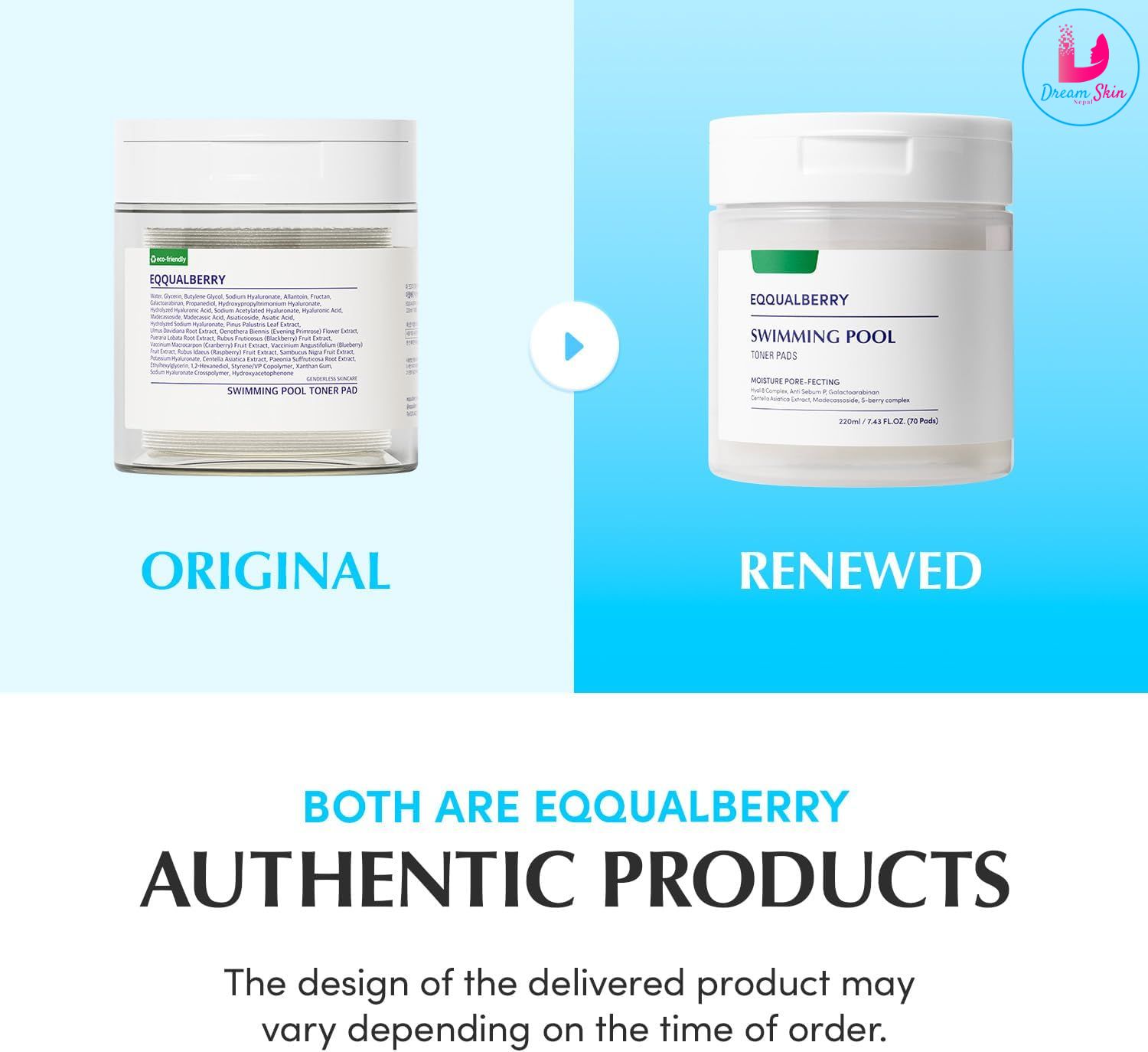 Eqqualberry Swimming Pool Toner Pads [220ml | 70 Pads]